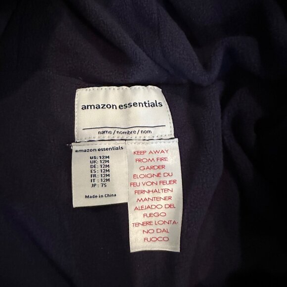 AMAZON ESSENTIALS BLUE 12 MONTH BABY PUFFER HOODED SNOW SUIT JACKET NEW - Picture 4 of 6